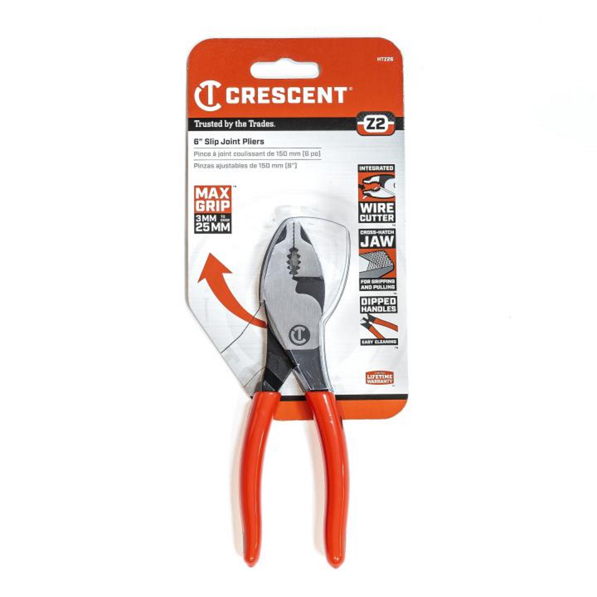 Crescent Z2 Dipped Handle Slip Joint Pliers - (2 Sizes Available